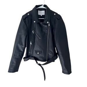 Rebecca Minkoff Faux Leather Jett Moto Biker Jacket Size Large